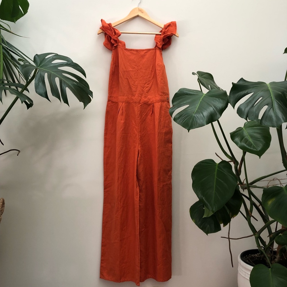 NWT Roxy Summertime Sadness Linen Wideleg Jumpsuit - Picture 4 of 9